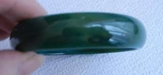 Chinese Green Nephrite Jade Carved Bangle Bracelet  