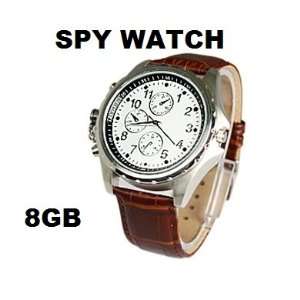  8gb White Spy Camera Watch with Leather Wristband New 