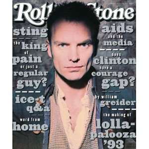 Sting, 1993 Rolling Stone Cover Poster by Andrew MacPherson (9.00 x 11 