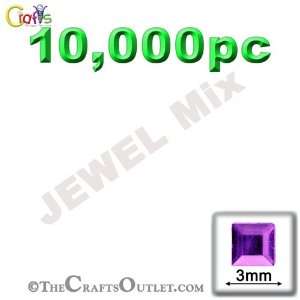  Square 3mm   10ss Jewel Tone Assortment Arts, Crafts & Sewing