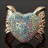 Heart Swarovski crystal rhinestone Angel Wing fashion jewelry cuff 