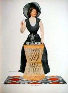 1911 Coles Phillips Beauty Coffee Sugar Cube Big Hat  