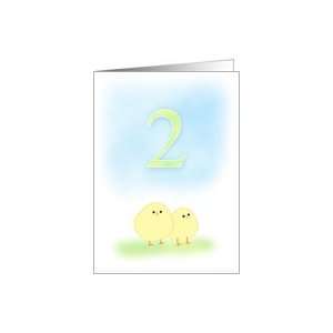    Two Year Old Birthday, 2 Cute Chicks Card Card Toys & Games