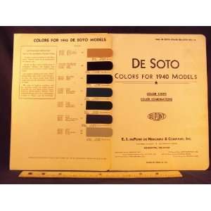  1940 DE SOTO Paint Colors Chip Page Chrysler Cororation 