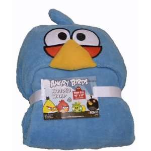 Angry Birds Blue Jay Hooded Fleece Wrap Blanket:  Home 