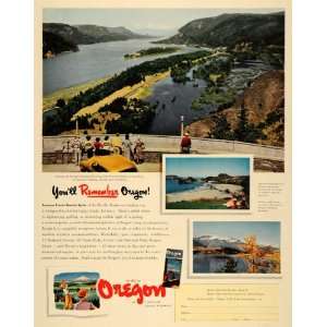 1952 Ad Travel Information Oregon Columbia River Gorge   Original 