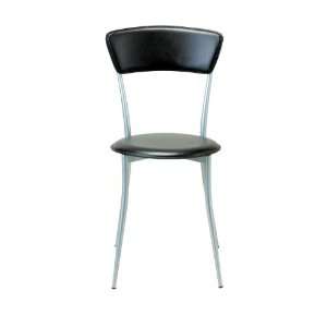  Adesso Café Dining Chair   Black Leather Finish