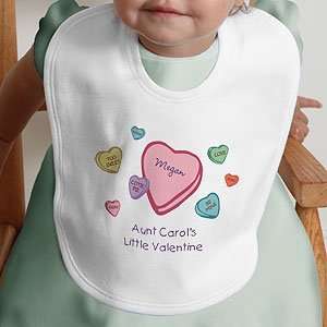  Personalized Valentines Day Baby Bib   Candy Hearts: Baby