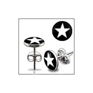 Star Logo Silver Earring Body Piercing Jewelry