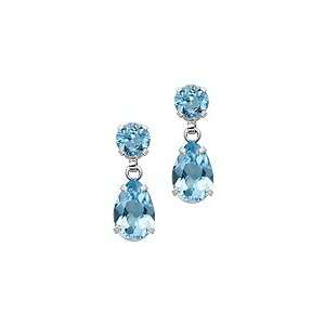    10kt. White Gold, Blue Topaz Dangle Fashion Earrings: Jewelry