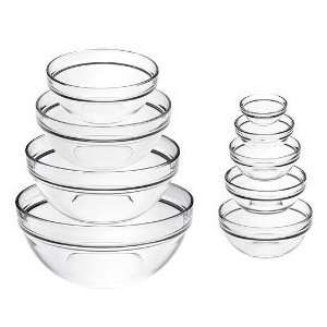 Luminarc 8015495 9 Piece Stackable Glass Mixing Bowls Set:  