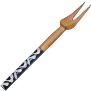  Olive Wood Fork With Bone Handle