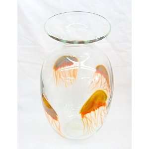    New Hand Blown Clear Glass Jellyfish Vase: Kitchen & Dining