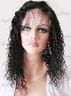 16   22 100% Indian Remy Hair Full Lace Wig Loose Curly Off black#1B