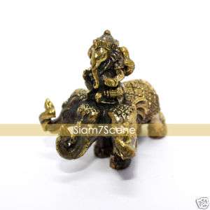 Ganesh seated on elephant brass statue figurine hindu  
