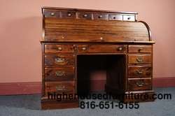 ETHAN ALLEN Antiqued Pine 55 Roll Top Desk  