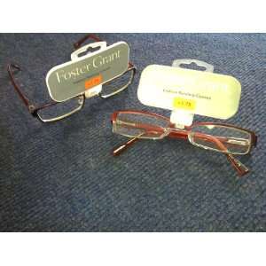   Grant Shiloh Reading Glasses 1.75 Strength Two Tone Red and Silver