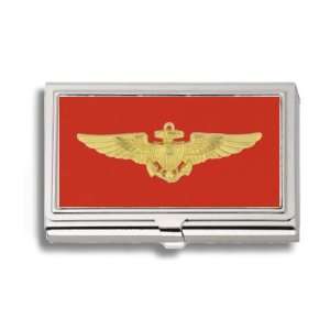  US Marines USMC Aviator Wings Business Card Holder Metal 