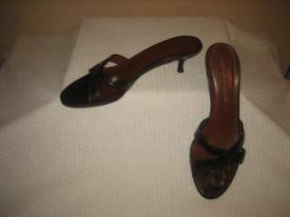 Couture Donald J Pliner Brown Leather Crisscross Open Toe Sandals Size 