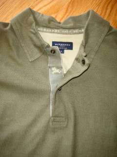 Mens size large olive green Burberry Golf polo shirt It is in 