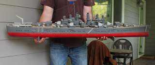 ANTIQUE Vintage Wooden WWII Navy Model Battleship Cruiser Display Ship 