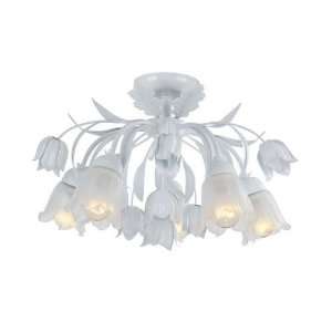  Antique White Roses 22 Wide Ceiling Light Fixture: Home 