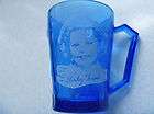 Original Hazel Atlas SHIRLEY TEMPLE cobalt blue breakfast mug (s 