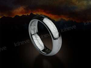 Lord of the Rings LOTR Tungsten Carbide One Ring Wedding Band Silver 