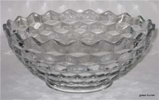   FOSTORIA AMERICAN 10.25 SALAD BOWL~3 MOULD LINES~RAYED~CRYSTAL CLEAR