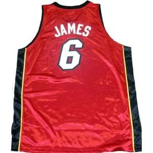  LeBron James Unsigned Authentic Miami Heat Red Jersey 