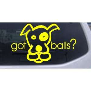 Yellow 32in X 19.2in    Got Balls Dog Animals Car Window Wall Laptop 