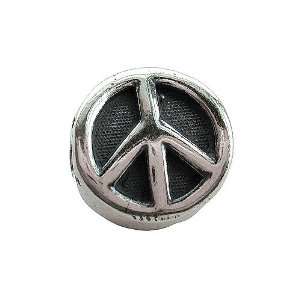   Sterling Silver Large Peace Sign Bead / Charm: Finejewelers: Jewelry