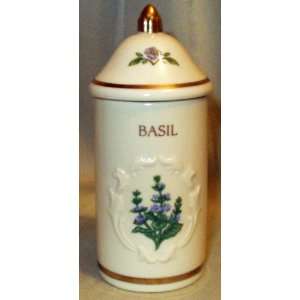   Botanical Spice Garden Porcelain Spice Jar with Gold Trim by Lenox