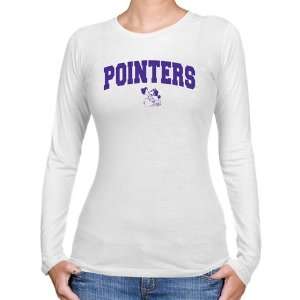  Wisconsin Stevens Point Pointers Ladies White Logo Arch Long 