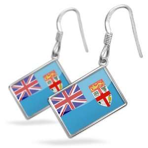  Earrings Fiji Flagwith French Sterling Silver Earring 