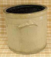   Nice Antique 3 Gallon Stoneware Crock w Number 3 & Albany Slip Glaze