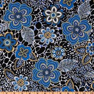   Spirit Large Floral Blue Fabric By The Yard: Arts, Crafts & Sewing