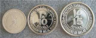 RAS AL KHAIMAH 3 Silver Coins 1970 Centennial of Rome  