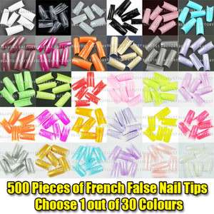 500 French UV Gel False Nail Tip Pick 1 out of 30 Color  