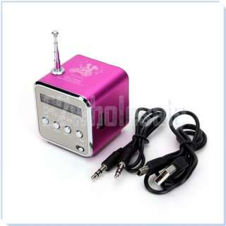 TD V26 Mini LED Digital Rechargeable MP3 Player Speaker Micro SD / TF 