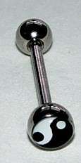 Barbell Tongue Ring Stainless Steel w/ Logo  