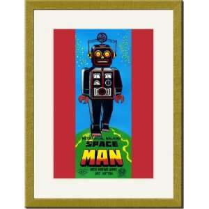   /Matted Print 17x23, Mechanical Walking Space Man