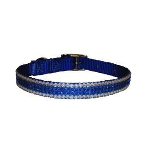    Swarovski Crystal Capri Blue Clear Dog Collar 16 Pet Supplies