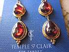 temple st clair sparkling ruby red drop earrings designer pear