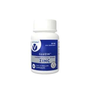  Gluzin   Pharmaceutical Grade Zinc, 50 mg, 60 Capsules 