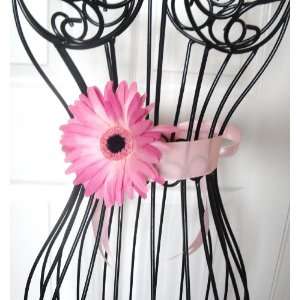 Tanday (Pink) Baby Girls & Toddler Flower Dress Sash & Hair Clip Set 
