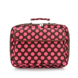  Laptop Case Brown With Pink Polka Dots Design Holds up to 