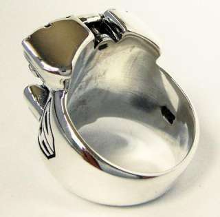 TWIN CAM ENGINE MOTORCYCLE STERLING SILVER RING Sz 8  