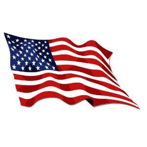  Waving American Flag Sticker 
