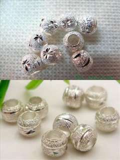 Solid 925 Sterling silver Charm Stopper Spacer European Beads 6mm SMG 